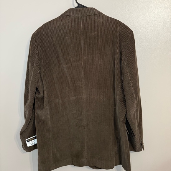 NWT Metro Club Collection Dark Brown Corduroy Blazer Academia Professor Mens 46L - Picture 2 of 13